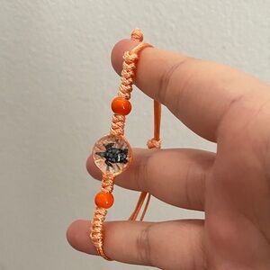 Handmade Orange Beaded Macrame Bracelet